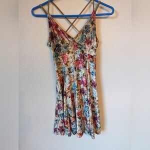 Y2K Velvet Floral Short Dress. American Eagle. Size XS